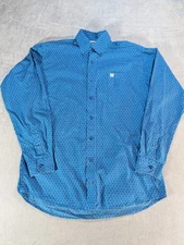 Men's Cinch Long Sleeve Button-Up Shirt Blue Size XS Western Rodeo 100% Cotton 