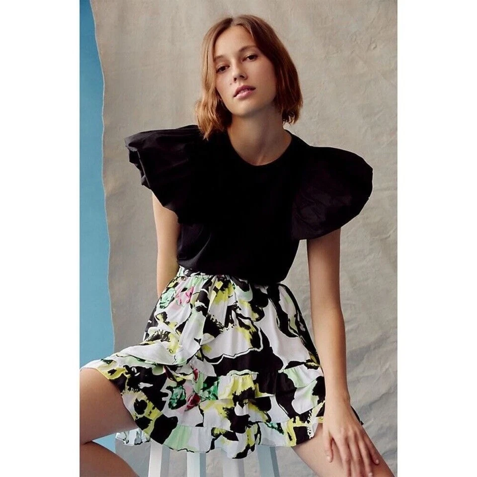 NUEVO CON ETIQUETAS Peter Som x ANTHROPOLOGIE Minifalda Floral Talla Pequeña Foto 3 de 4