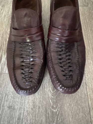 Zapatos Mocasines Whippet Wright Cuero Marrón Preservador de Arco Cosidos a Mano Penny 11 C - Imagen 19 de 19
