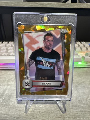 CM Punk 2025 Topps Chrome Sapphire Edition WWE /50 Gold #98