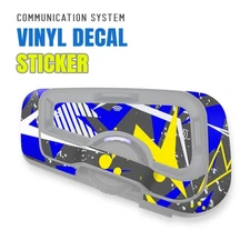 For CARDO Freecom 4X 2X Headsets Protective Wrap Sticker x2 Blue Abstract