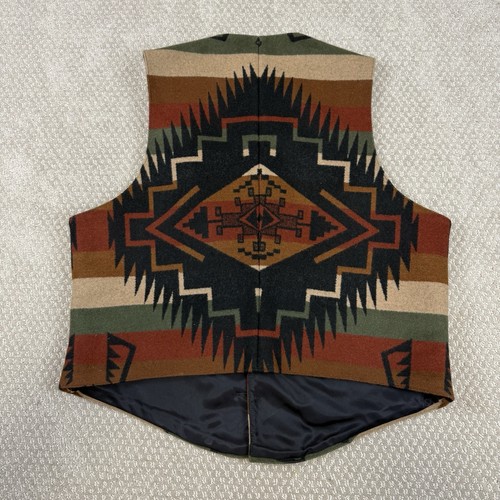 Vtg Pendleton Aztec Vest Sz XL Southwestern Native Button High Grade Western - Picture 2 of 5