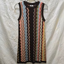 Missoni for Target Chevron Knit Dress Sleeveless Mini Brown Multicolor Size S