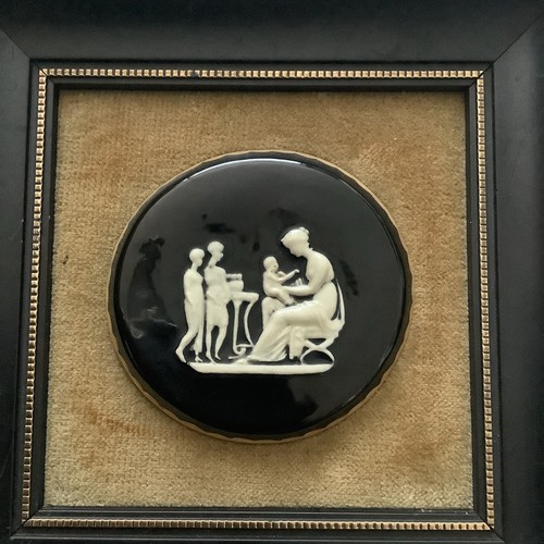 Decorative Wedgwood Style Black Neo Classical Greek Wall Art Framed Plaque 3 - Picture 2 of 4