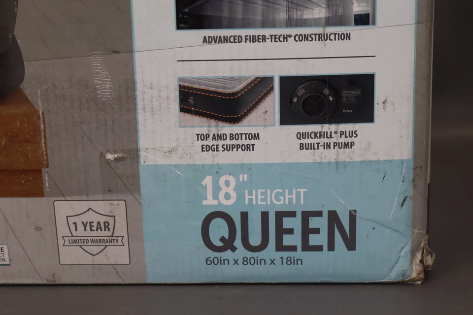 Intex 64413ED Elevated Dura Beam Fiber Tech Airbed with Built in Pump Queen - Image 2 of 4