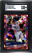 2020 Donruss Optic #130 Aaron Judge RED CRACKED ICE PRIZM /7 SGC 10 (1/7)