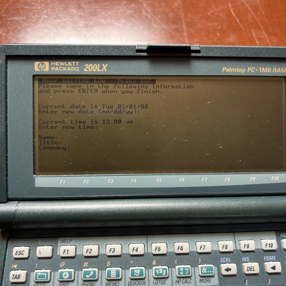 De colección Hewlett Packard HP 200LX Palmtop PC 1MB RAM Estuche De Colección Probado Funcionando Foto 3 de 4