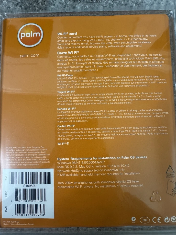Palmone Wi-Fi Card P10952U Wireless Network Card Treo, Tungsten E2, T3, T5, Zire - Image 3 of 3