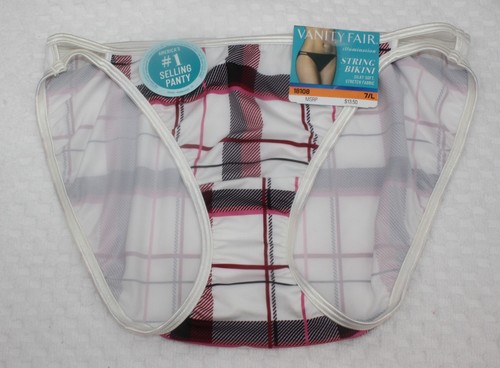 NWT set/3 VANITY FAIR ILLUMINATION STRING BIKINI 18108 LEOPARD JOY PLAID L/7 - Picture 2 of 5