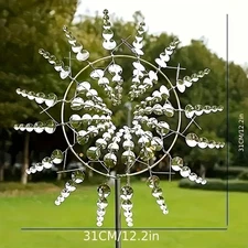 Wind Powered Kinetic Sculpture Unique And Magical Metal Windmill Spinner Garden