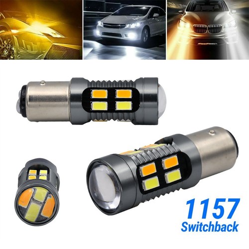 Super Bright 1157 LED WhiteAmber Turn Signal Bulb Compatible with 1157 Socket - Picture 3 of 11