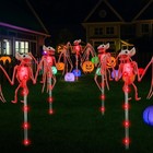 2PCS Solar Bats Garden Lights for Halloween Decorations Outdoor,3D RED Scary Bat