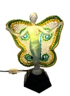 Art Deco Frosted Nude Lalique Look Woman With Beaded Wings Vintage Boudoir Lamp