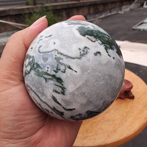 Bola de cristal de ágata planta acuática natural 4,67 lb3 piezas, bola de ágata musgo hierba de agua - Imagen 15 de 15