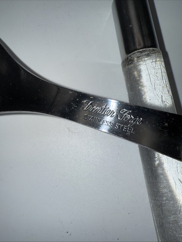 Vtg Frontier Forge Japan Stainless Serving Set Of 3 Clear Lucite Handles MCM - Picture 11 of 14