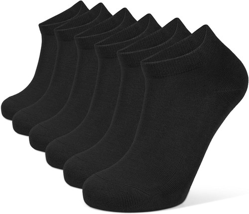 6 Pairs Unisex Bamboo Viscose Ankle Socks – Low Cut, Breathable, Non Slip Casual - Picture 2 of 12