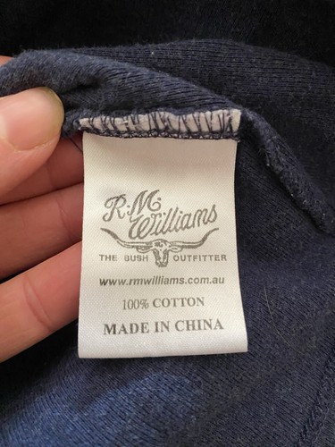 RM Williams Cotton Blue Turtle Neck Long Sleeve Shirt Size 14 - Picture 5 of 5
