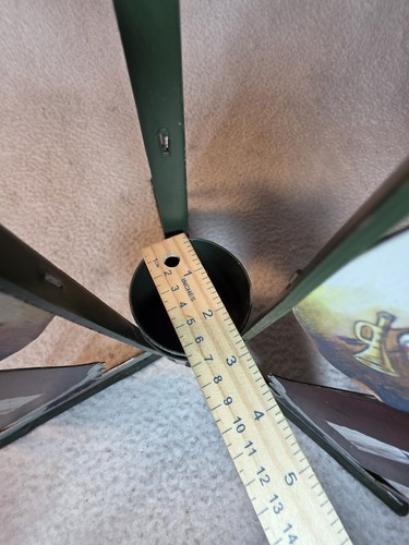 German Folk Art Iron Vintage Christmas Tree Stand With Three Santa Claus's - Picture 14 of 20