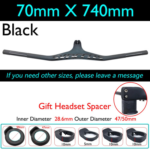 -17°Degree Carbon Fiber One-piece Handlebar Mountain Bike Handlebar 28.6mm 740mm - Picture 25 of 42