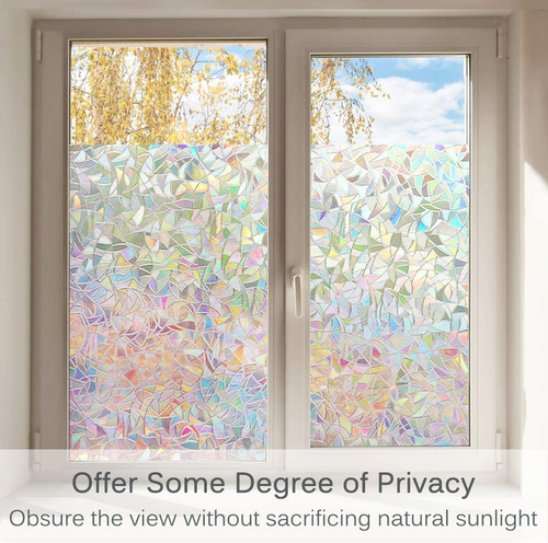 Window Privacy Film Static Window Clings Vinyl 3D Window Decals Window Stickers - Picture 3 of 12