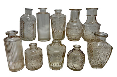 Timeless Glass Bud/Table Vases Set Of 10 Various Designs