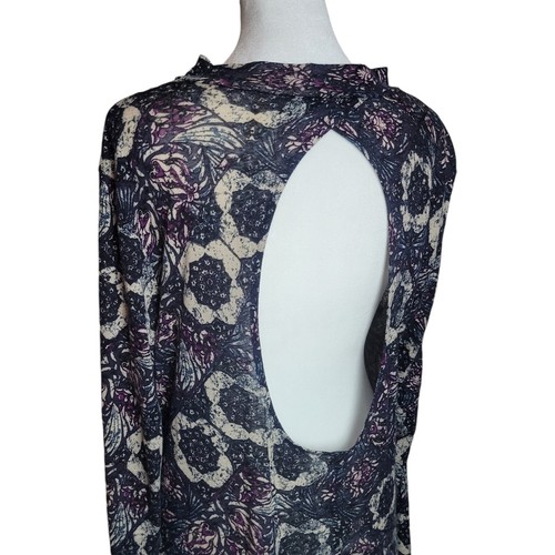 Free People Annabelle bedruckte Tunika Damen große Pflaume Minikleid Whimsigoth Fee - Bild 6 von 10