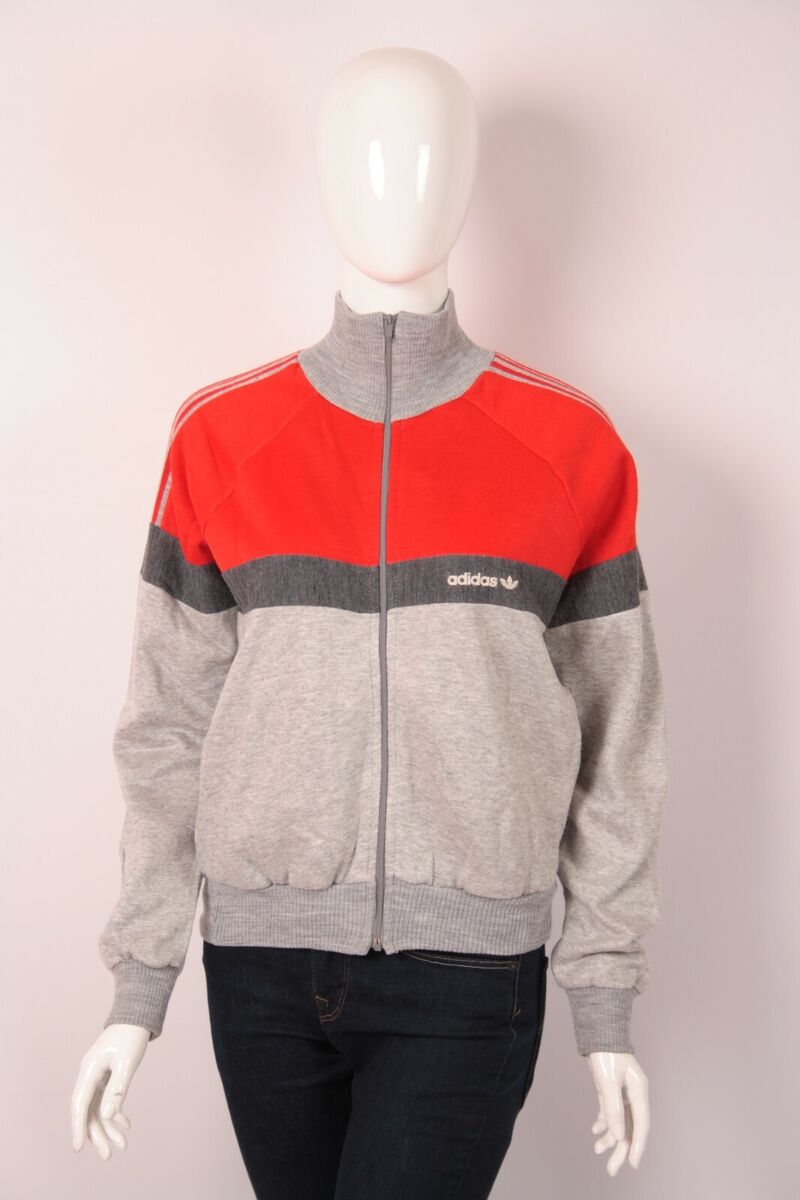 Vintage 70s Adidas Ventex Track top Jacket Red Gray made in Vintage 70s Adidas Ventex Track top Jacket Red Gray made in