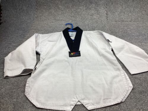 Adidas World TaeKwonDo Uniform Shirt 130 cm White Wrap Aslan Sun Martial Arts - Picture 2 of 12