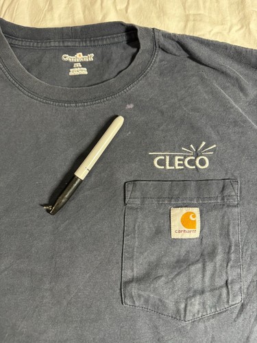 Cleco Logo Carhartt Men's K126 Long Sleeve Crew Neck T-Shirt - Blue (XL) - Picture 8 of 11