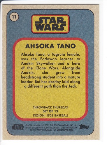 2023-2024 Topps Star Wars Throwback Thursday You Pick - Imagen 30 de 158