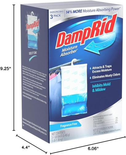 Damprid Fragrance Free Hanging Moisture Absorber, 16 Oz., 3 Pack - Eliminates Mu - Bild 8 von 12