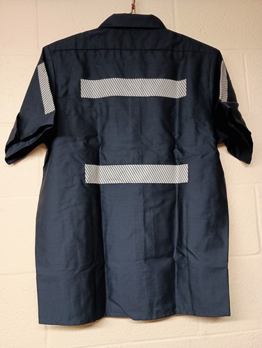 Official Workwear Work Shirt Short Sleeve Hi Vis Dark Gray Black Men's Large NEW - Picture 2 of 7