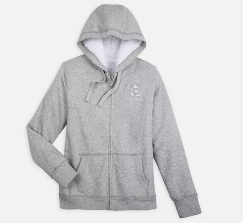 Walt Disney World Full Zip Sherpa Hoodie Embroidered Mickey Mouse S Small Womens