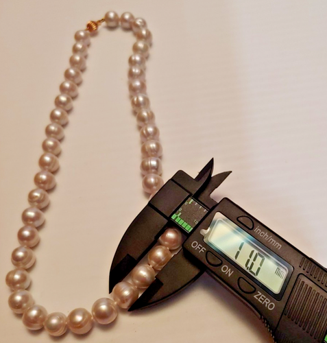 Cultured Pearls Baroque Necklace 9- 11mm Pearl 14k Gold Lantern Clasp DO 585 - Picture 2 of 10