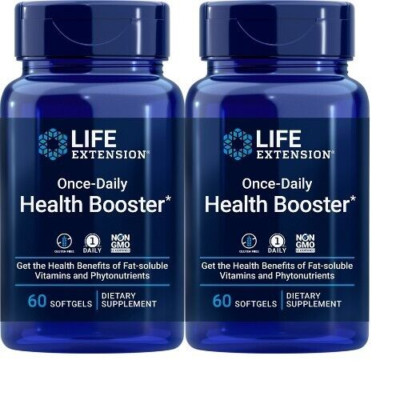 Life Extension Once-Daily Health Booster 2X60gels MK-7/Macuguard/Lycopene/Vit K2