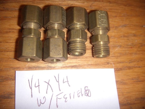 350 PARKER BRASS TEE'S, 45 /90 DEGREE,NUTS, SPLICE COMPRESSING FITTING Barbed - Picture 24 of 24