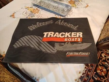 Vintage/RARE Bass Tracker Boats Rubber Door Mat 29" x 19 1/2"
