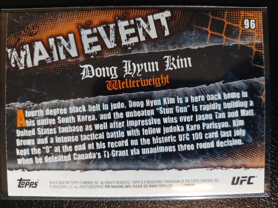Dong Hyun Kim #96 2010 UFC Main Event Thick Gold Parallel - Image 2 of 2