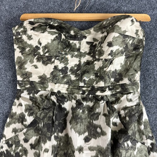 J Crew Dress Womens 4 Silk Ikat Print Bustier Strapless Boned Zip Lined - Picture 3 of 8