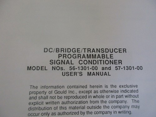 GOULD DC/PUENTE/TRANSDUCTOR ACONDICIONADOR DE SEÑAL PROGRAMABLE MANUAL DE USUARIO - Imagen 2 de 6