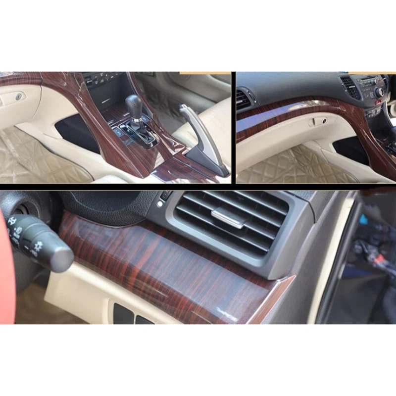 Cubierta de reposabrazos de puerta interior de grano de madera brillante RHD para Acura TSX 2009-2014 Foto 2 de 3