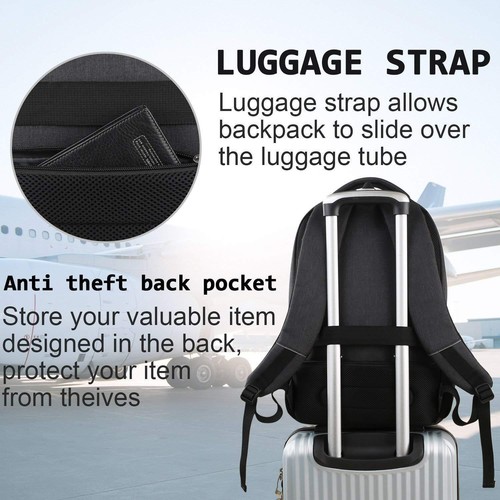 BAIGIO Men Large Laptop Backpack Shoulder Rucksack School Computer Bag Outdoor - Picture 7 of 12