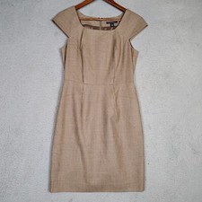 Banana Republic Mini Dress Women's 6 Brown Wool Blend Cap Sleeve Vintage Sheath