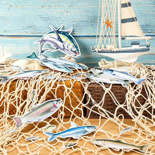 Gone Fishing Party Decorations Include Hanging Swirl Happy Birthday Banner Fish - Picture 6 of 12