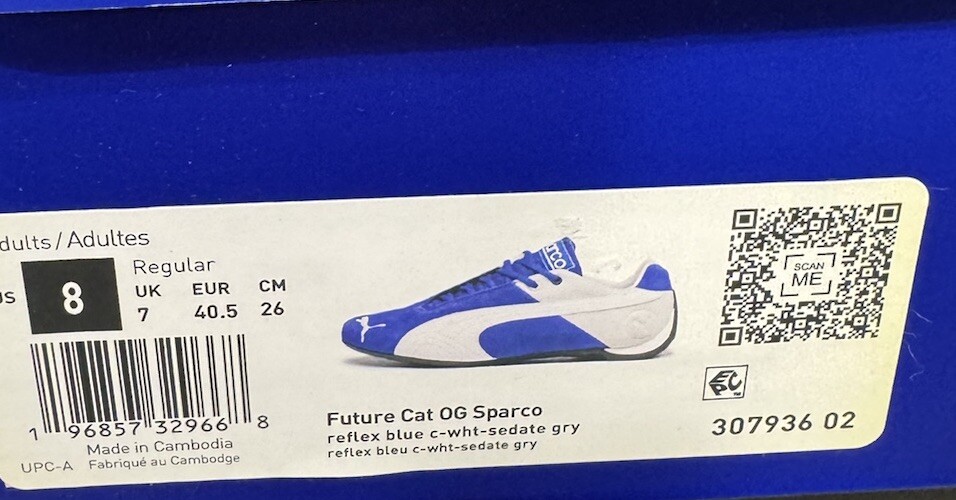 ベック Puma Sparco x Future Cat OG 'Reflex Blue White' 307936-02