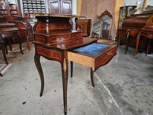 SCRITTOIO IN PALISSANDRO E BRONZI ORIGINALE EPOCA XIX SECOLO FRANCIA RESTAURATO - Foto 14 di 24