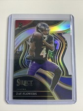 2023 Panini Select Zay Flowers #201 Rookie Club Level Red Blue Die-Cut Ravens