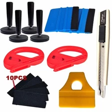 10pcs Car Film Wrap Vinyl Tools Kit Scratch Squeegee Razor Cutter 4 Magnets