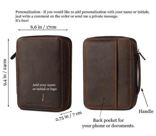 Leder Zigarrenetui für Herren Zigarrentasche Reise Zigarre Humidore braun Zigarrenhalter - Bild 7 von 7