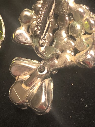 Vintage Vendome Large Tremor Brooch Multi Rhinestones And Matching Earrings - Picture 8 of 12